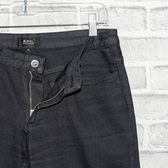 A.P.C. $195 JEAN MOULANT Denim Slim in Black 5 Pocket Size 28 - Picture 6 of 9